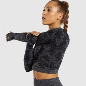 Black Gymshark Camo Crop Top